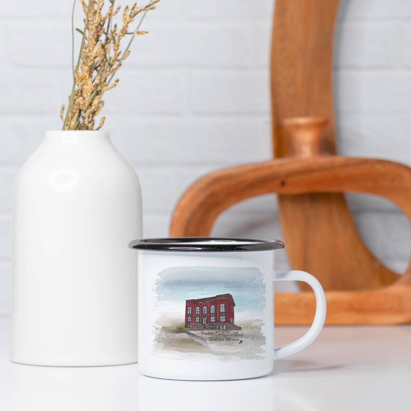 Franklin Co. Courthouse Camp Mug 10 oz. (Black Rim)