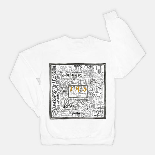 Charleston Doodle Word Comfort Color Sweatshirt