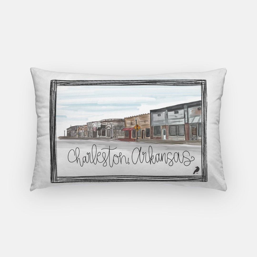 Charleston Mainstreet Watercolor Pillow Case Lumbar