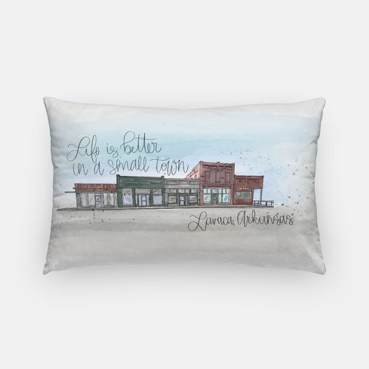 Lavaca Downtown Watercolor Lumber Pillow