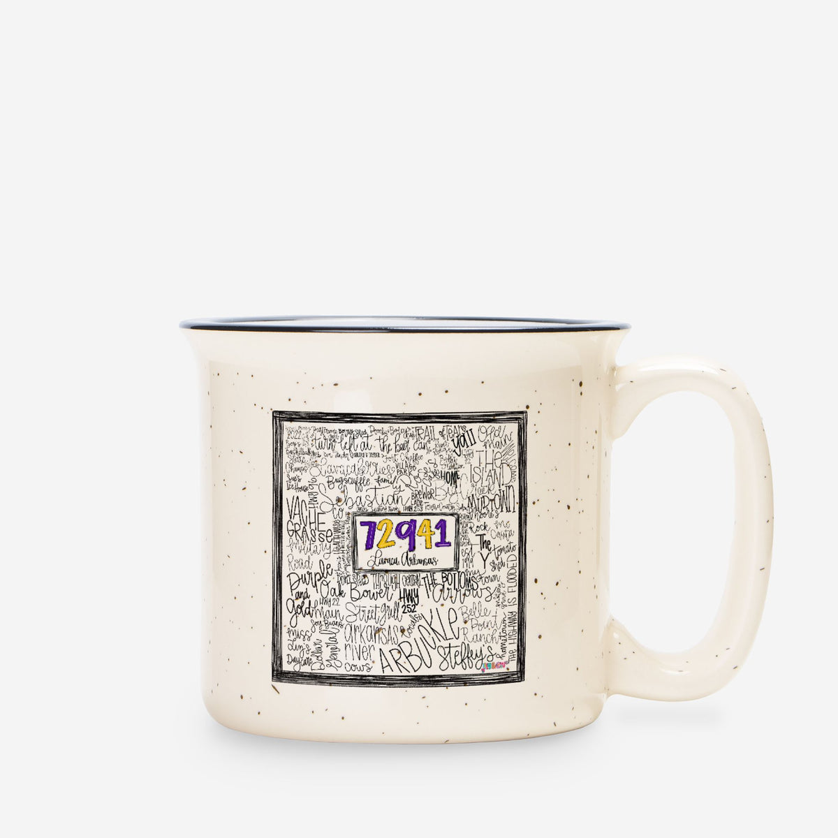 Lavaca Word Doodle Ceramic Camp Mug