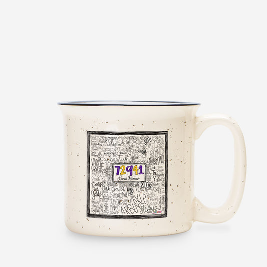 Lavaca Word Doodle Ceramic Camp Mug