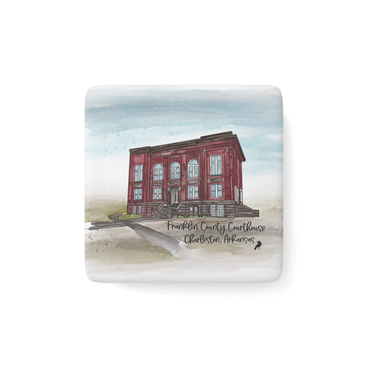 Porcelain Magnet — Franklin County Courthouse Illustration (Charleston, AR)