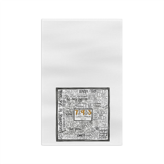 Handwritten Lyrics Microfiber Tea Towel — 7:03 Song Lyric Kitchen Towel