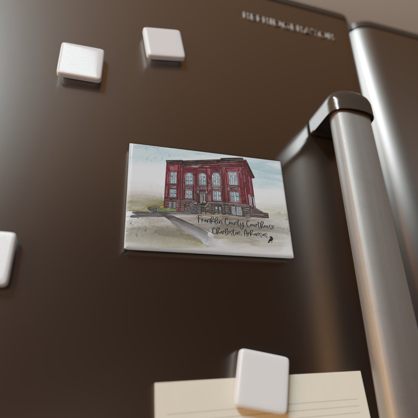 Rectangle Magnet - Franklin County Courthouse, Charleston Arkansas Illustration