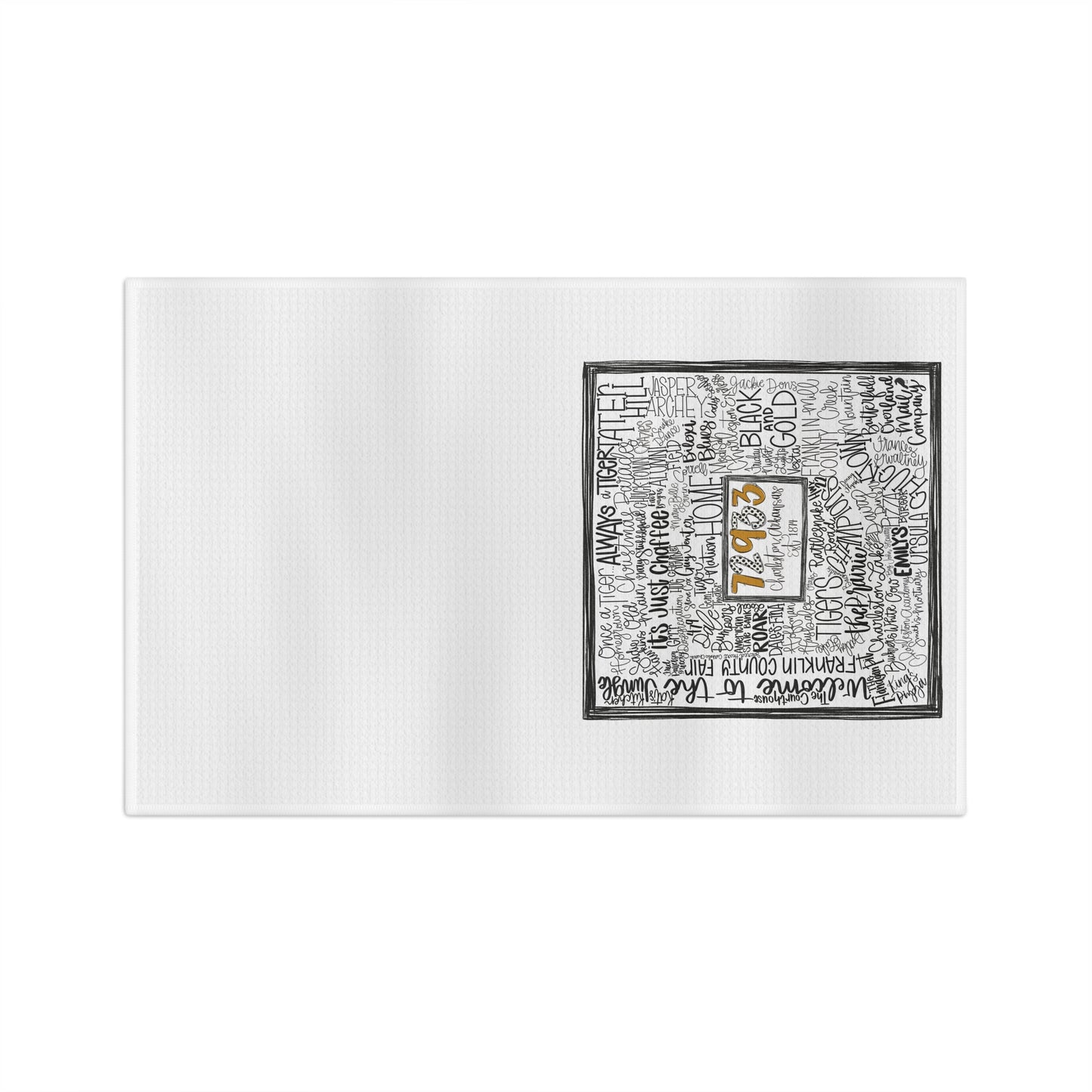 Handwritten Lyrics Microfiber Tea Towel — 7:03 Song Lyric Kitchen Towel