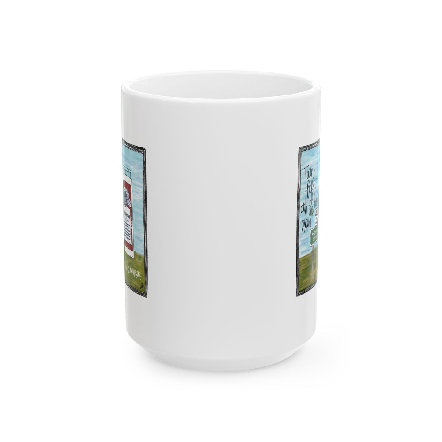 Belle Point Ceramic Mug — Vintage Milk Bottle & Countryside Art Coffee Mug (11oz/15oz)