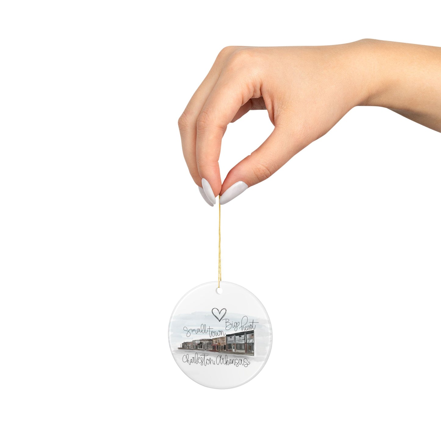 Charleston Arkansas Small Town Big Heart Ceramic Ornament