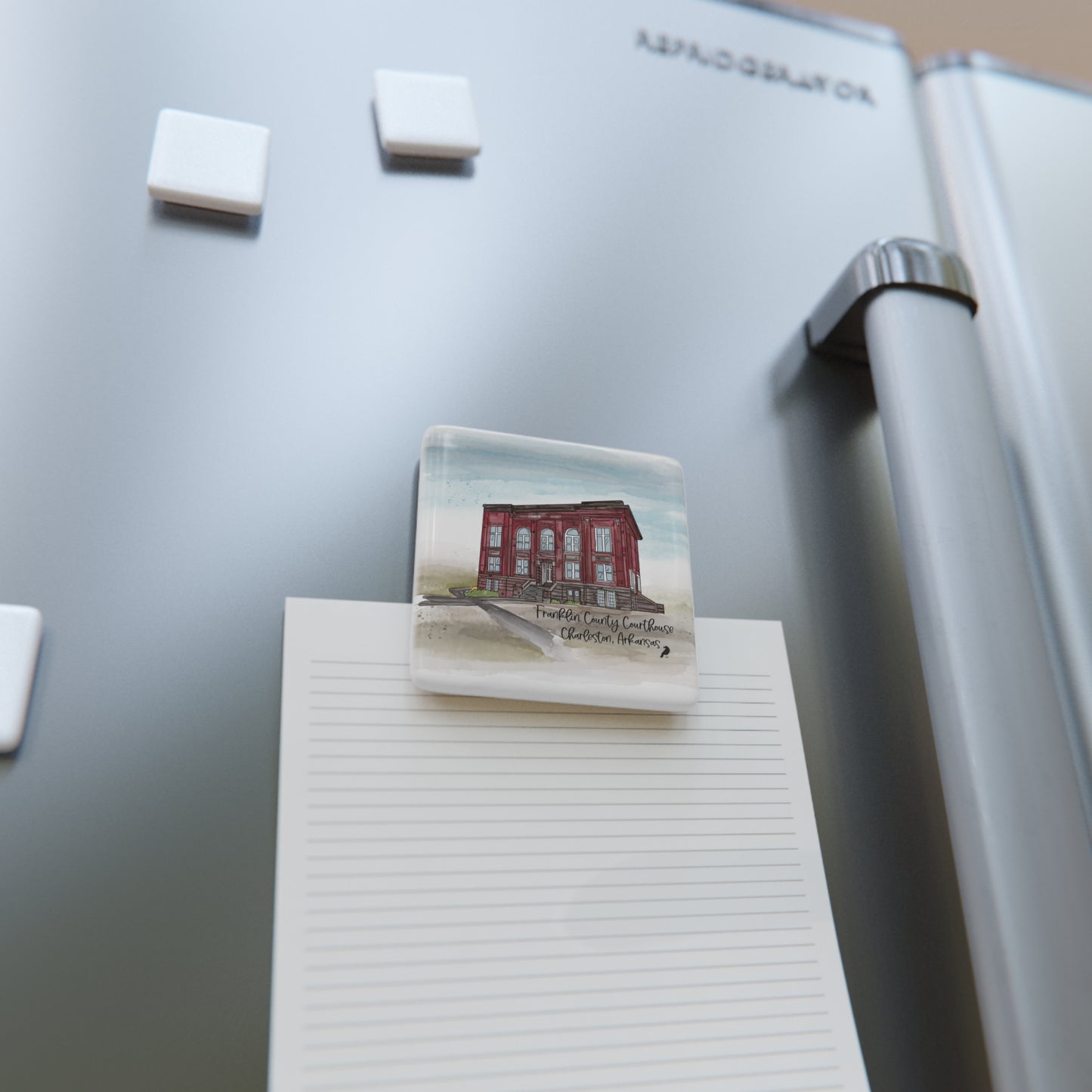 Porcelain Magnet — Franklin County Courthouse Illustration (Charleston, AR)