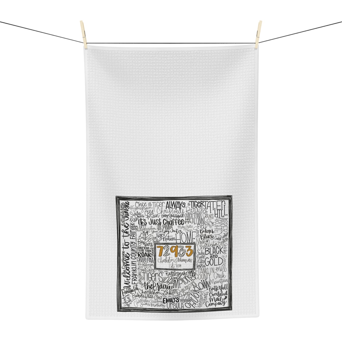 Handwritten Lyrics Microfiber Tea Towel — 7:03 Song Lyric Kitchen Towel