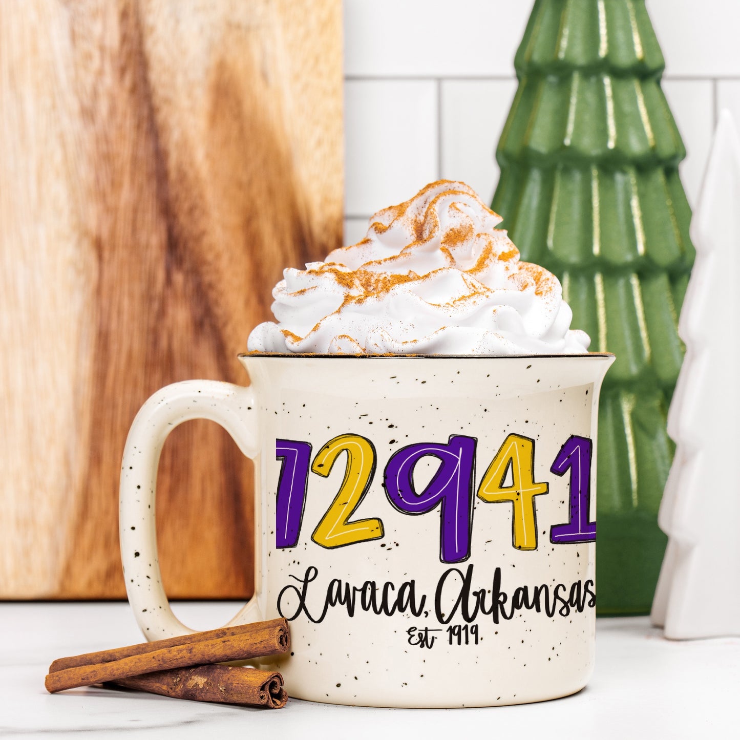 Ceramic Camp Mug Speckled Cream 13oz