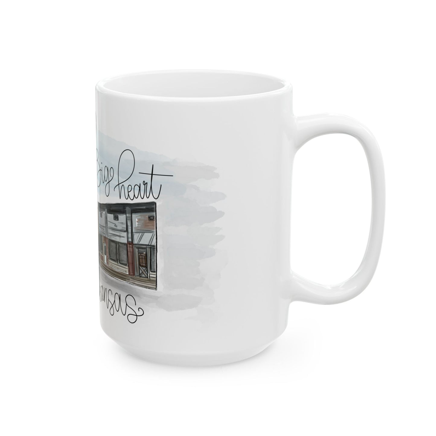 Small Town Big Heart — Charleston Mainstreet Watercolor Mug 15 oz.