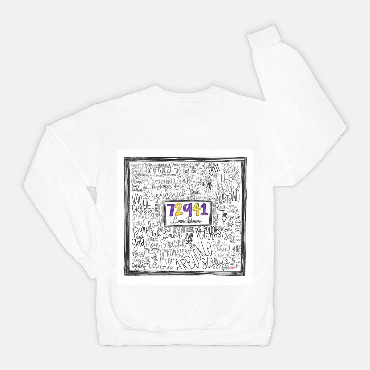 Lavaca Doodle Words Comfort Color Sweatshirt