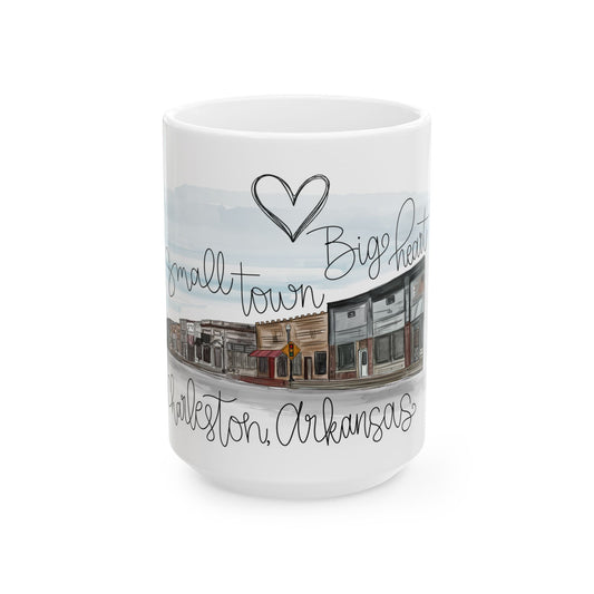 Small Town Big Heart — Charleston Mainstreet Watercolor Mug 15 oz.