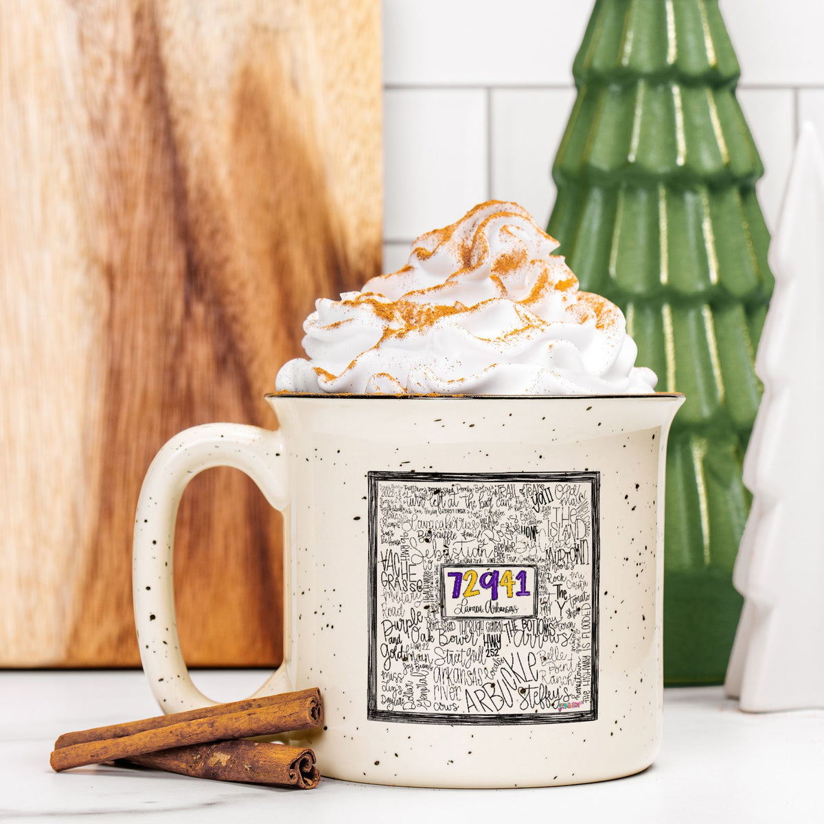 Lavaca Word Doodle Ceramic Camp Mug