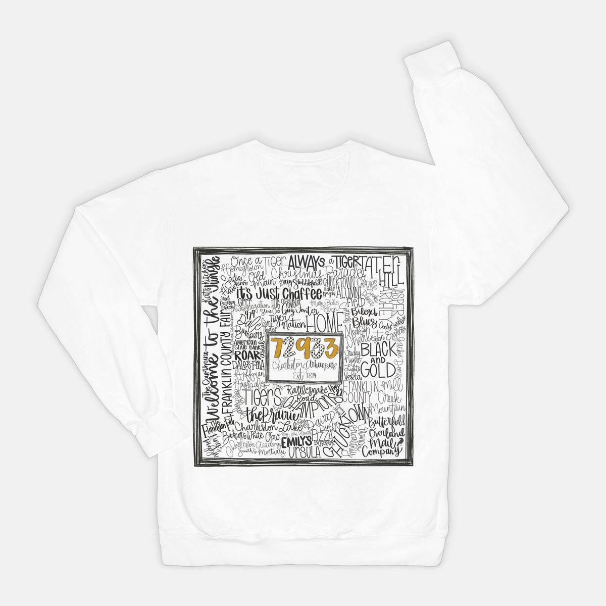 Charleston Doodle Word  Comfort Color Sweatshirt