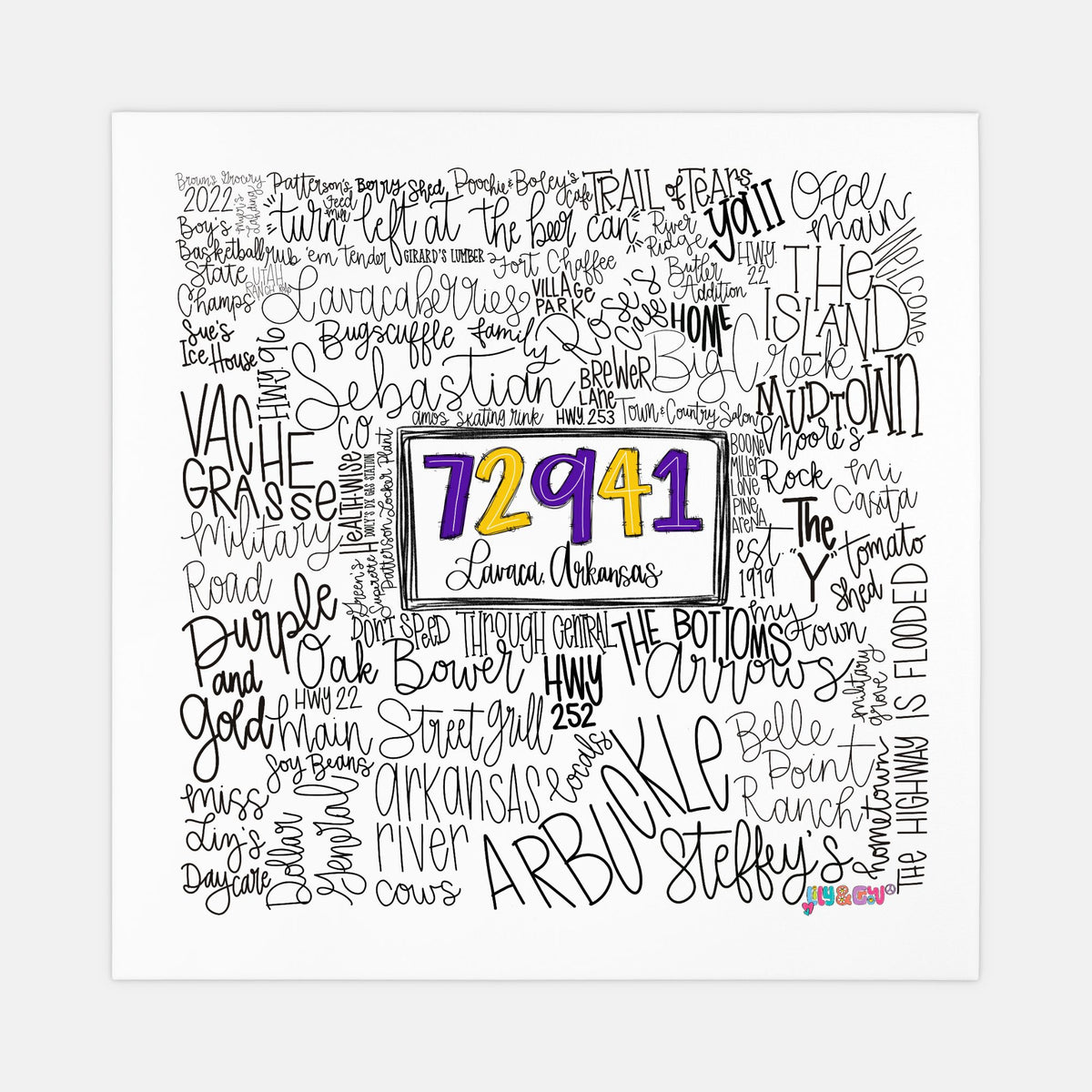 Lavaca Word Doodle Canvas