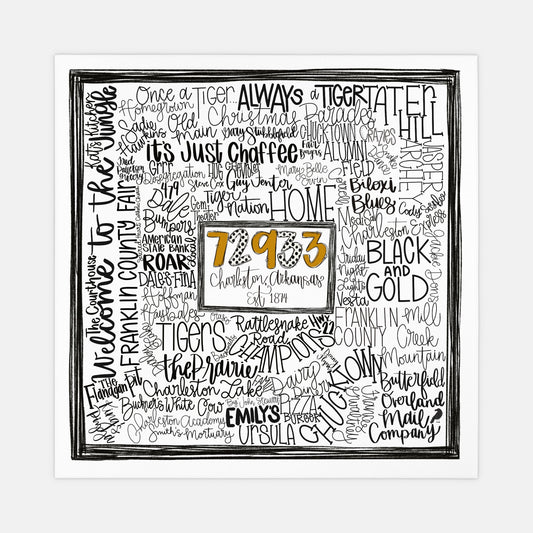 Charleston Doodle Art Canvas