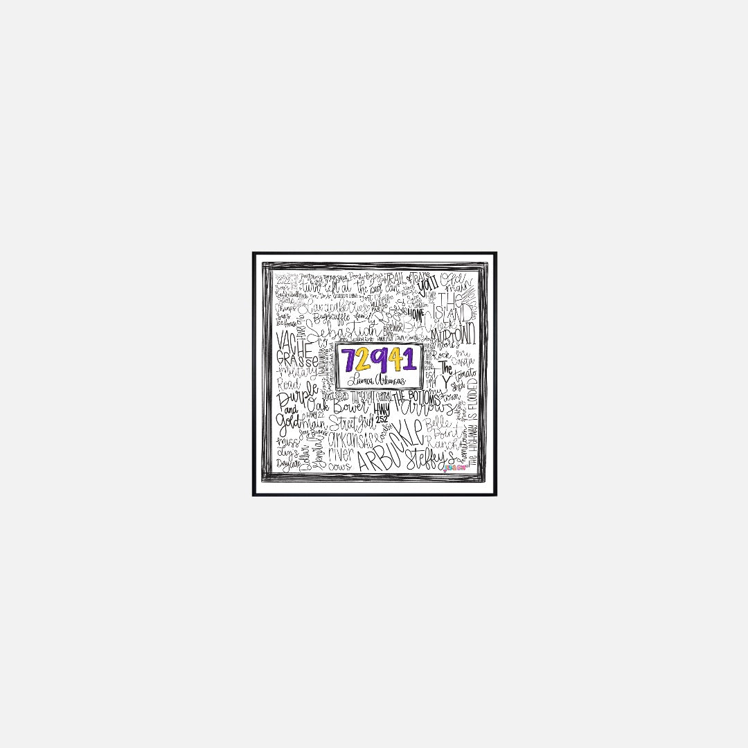 Lavaca Word Art Poster - 12" x 12"