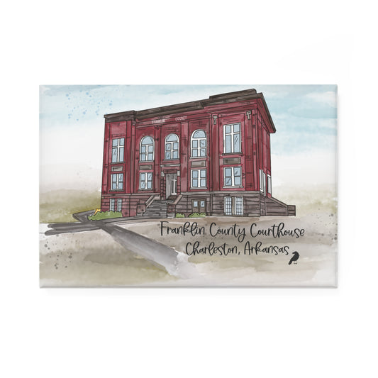 Rectangle Magnet - Franklin County Courthouse, Charleston Arkansas Illustration