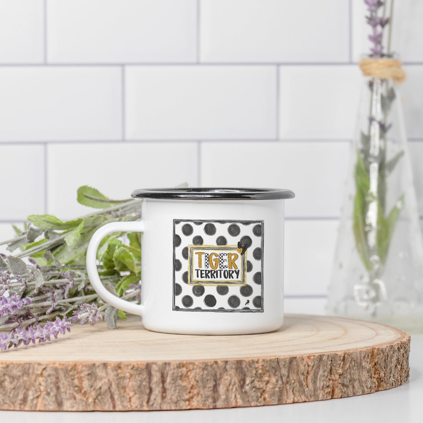 Tiger TerritoryCamp Mug 10 oz. (Black Rim)