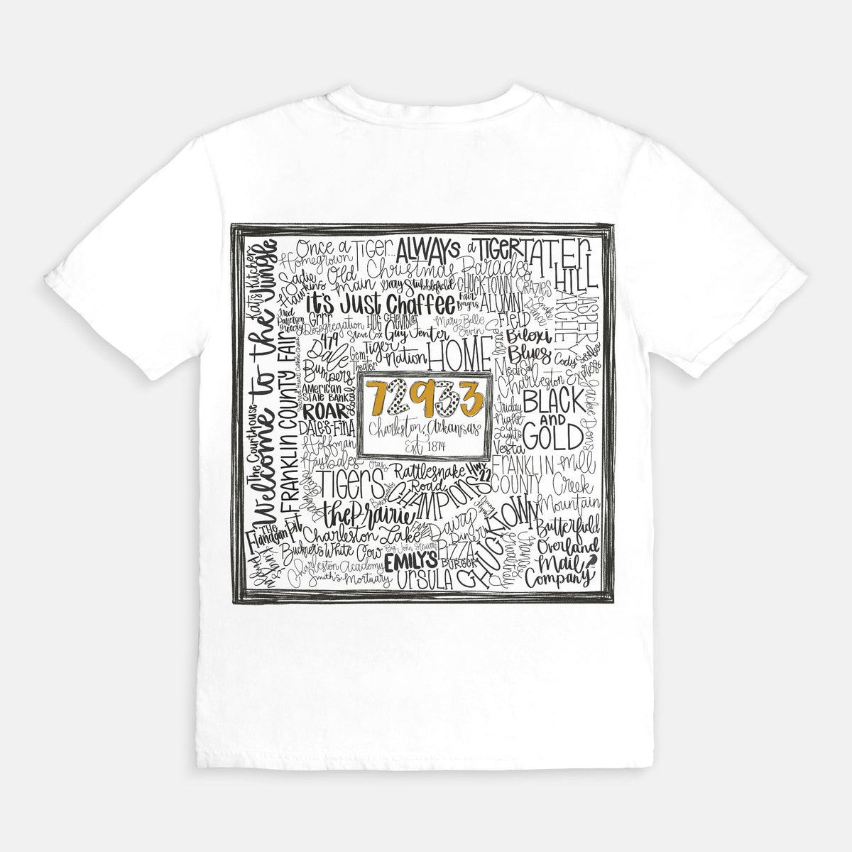 Charleston Doodle Words Comfort Colors Tee