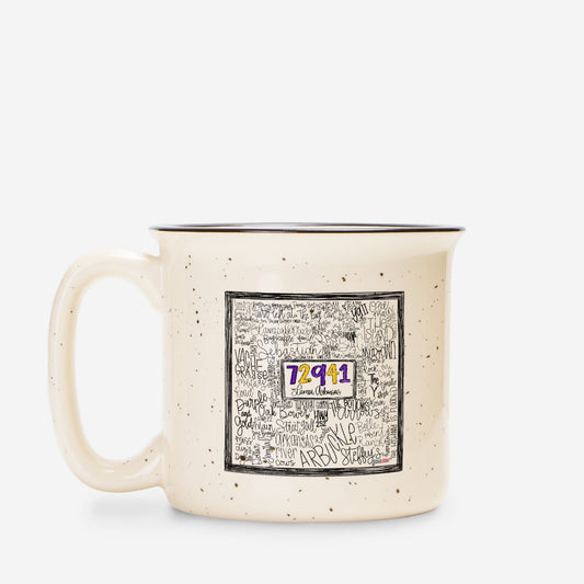 Lavaca Word Doodle Ceramic Camp Mug