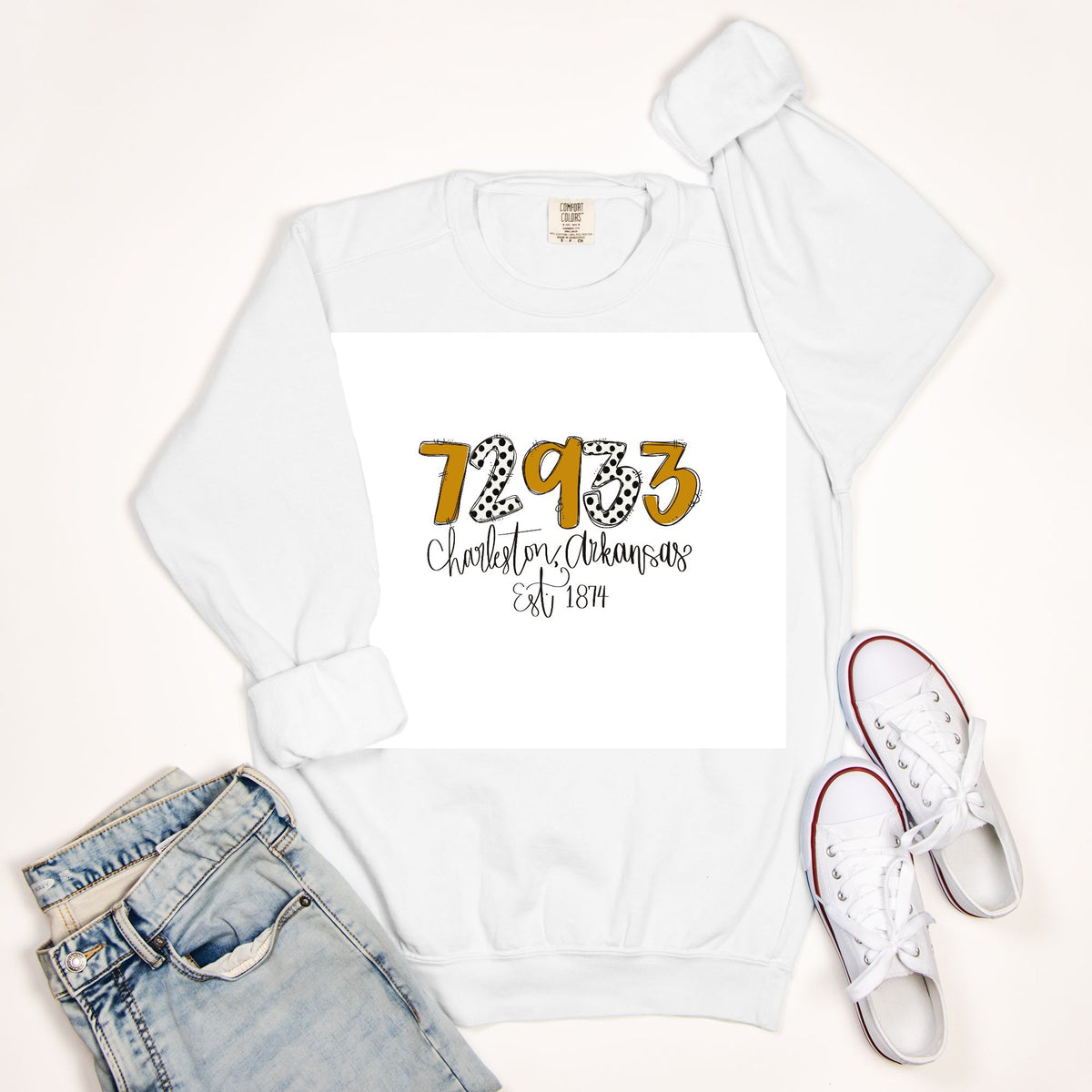 Charleston Doodle Word  Comfort Color Sweatshirt