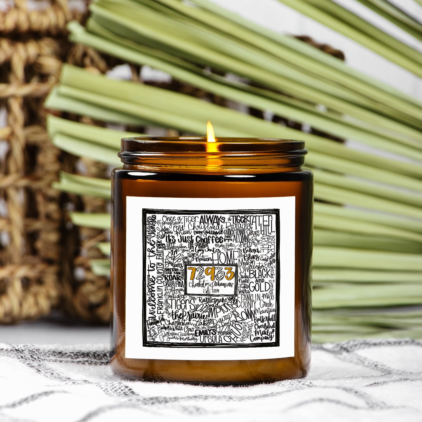Charleston Word ArtCandle Amber Jar 9oz