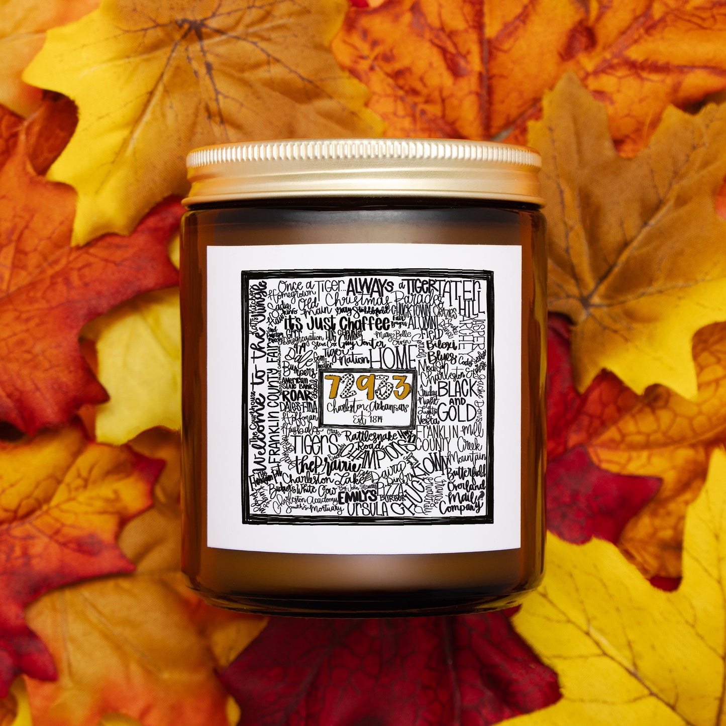 Charleston Word ArtCandle Amber Jar 9oz
