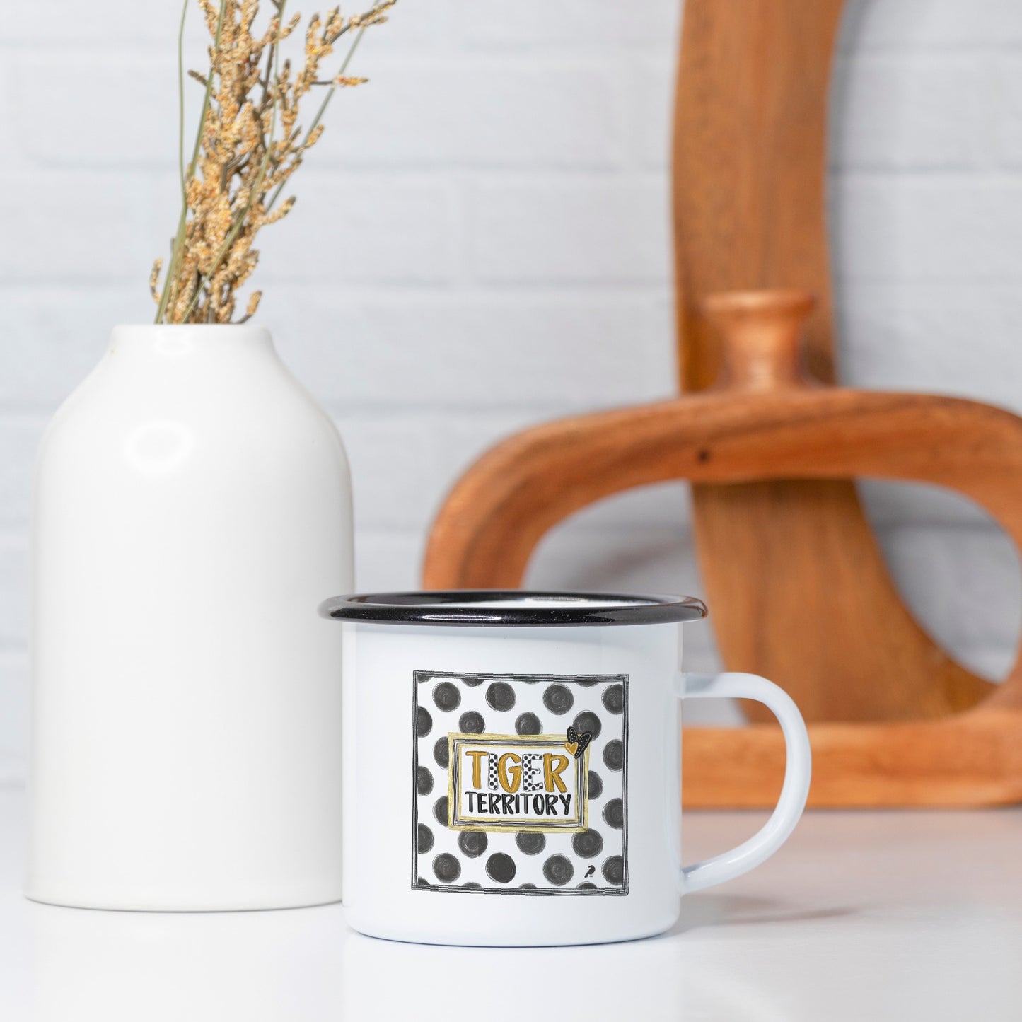 Tiger TerritoryCamp Mug 10 oz. (Black Rim)