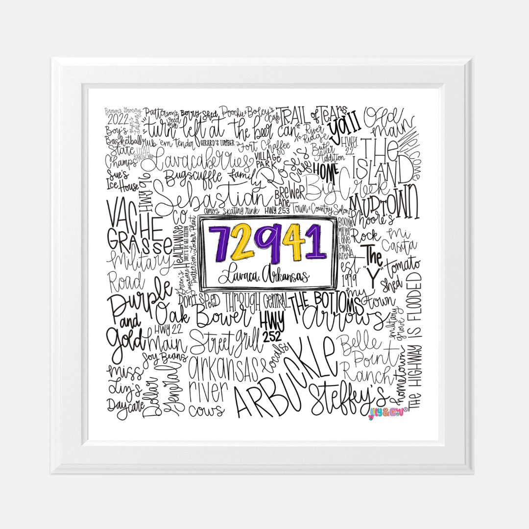 Lavaca Word Art Print 8 x 8