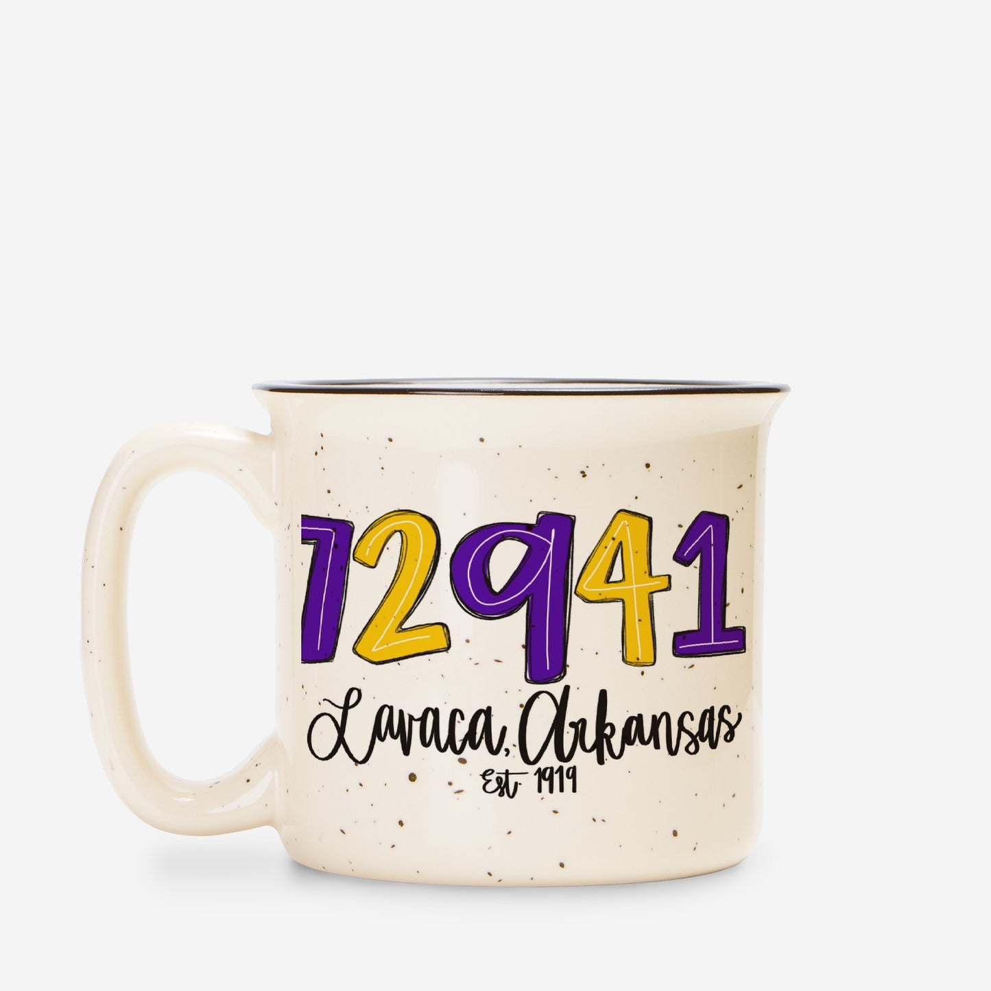 Ceramic Camp Mug Speckled Cream 13oz