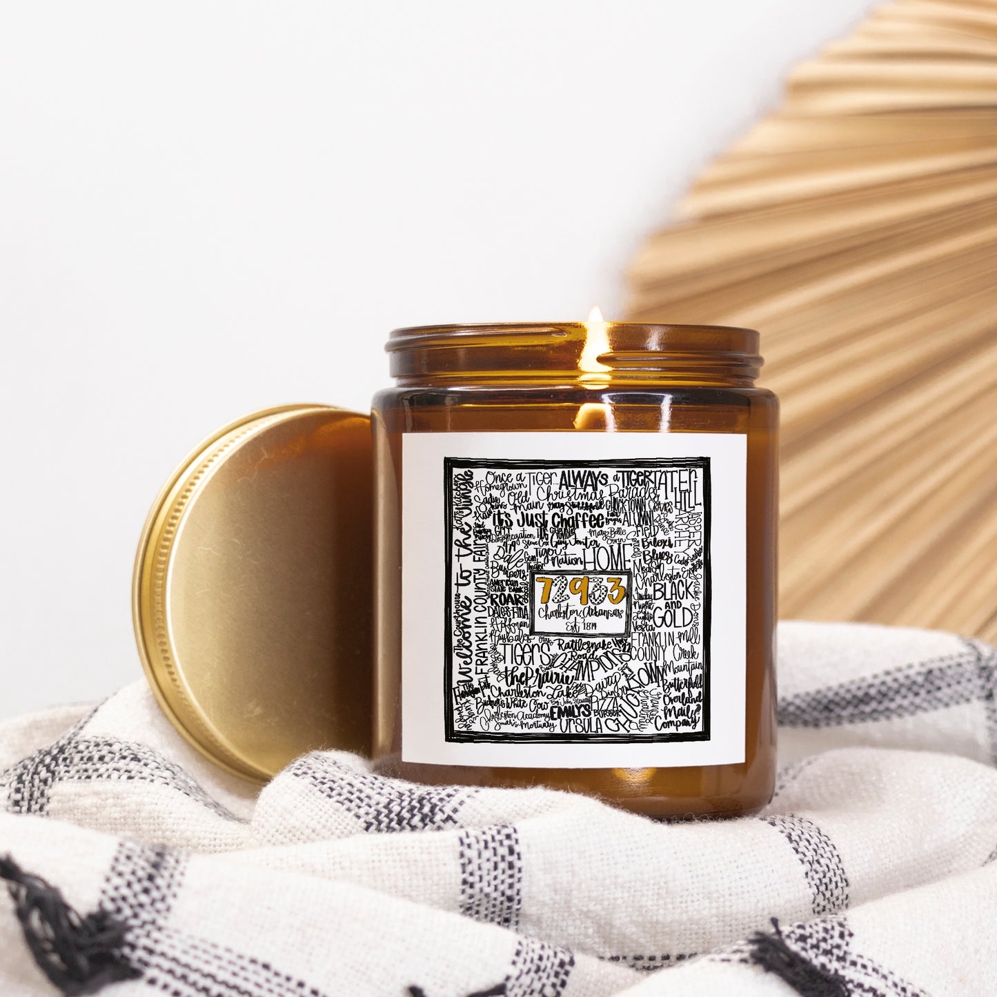 Charleston Word ArtCandle Amber Jar 9oz