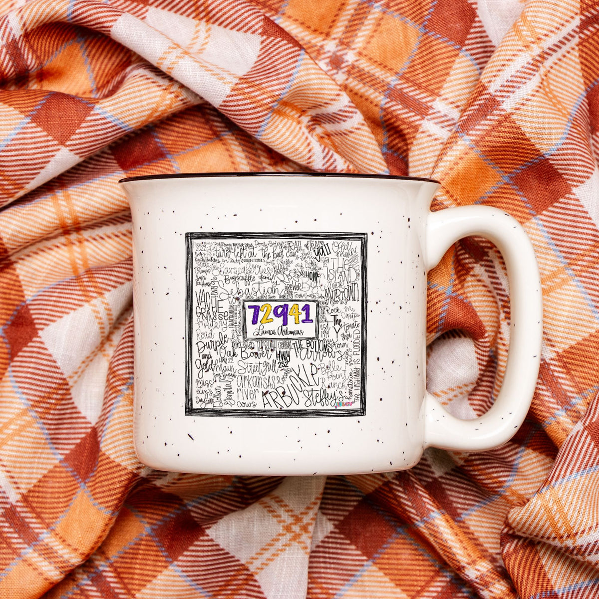 Lavaca Word Doodle Ceramic Camp Mug