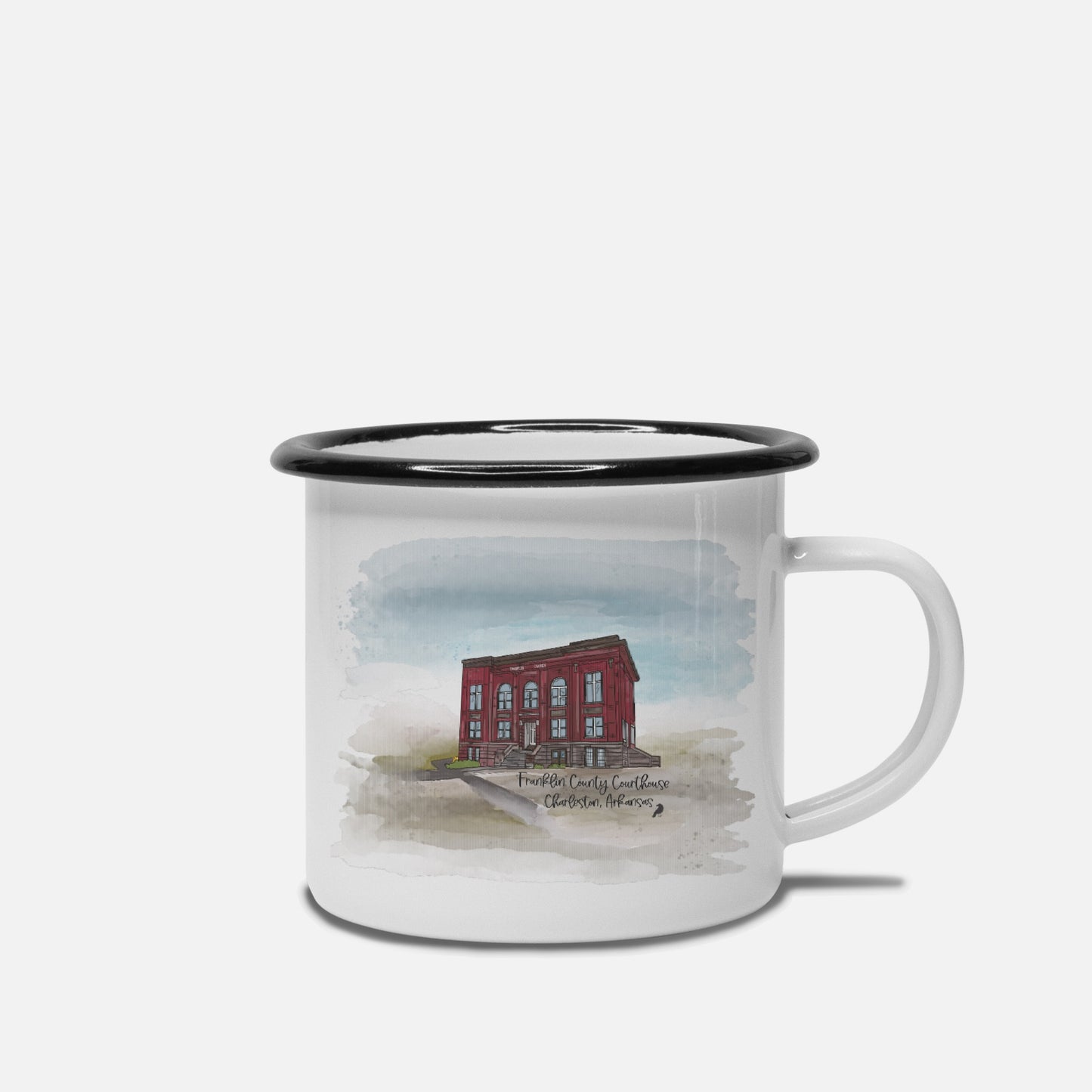 Franklin Co. Courthouse Camp Mug 10 oz. (Black Rim)