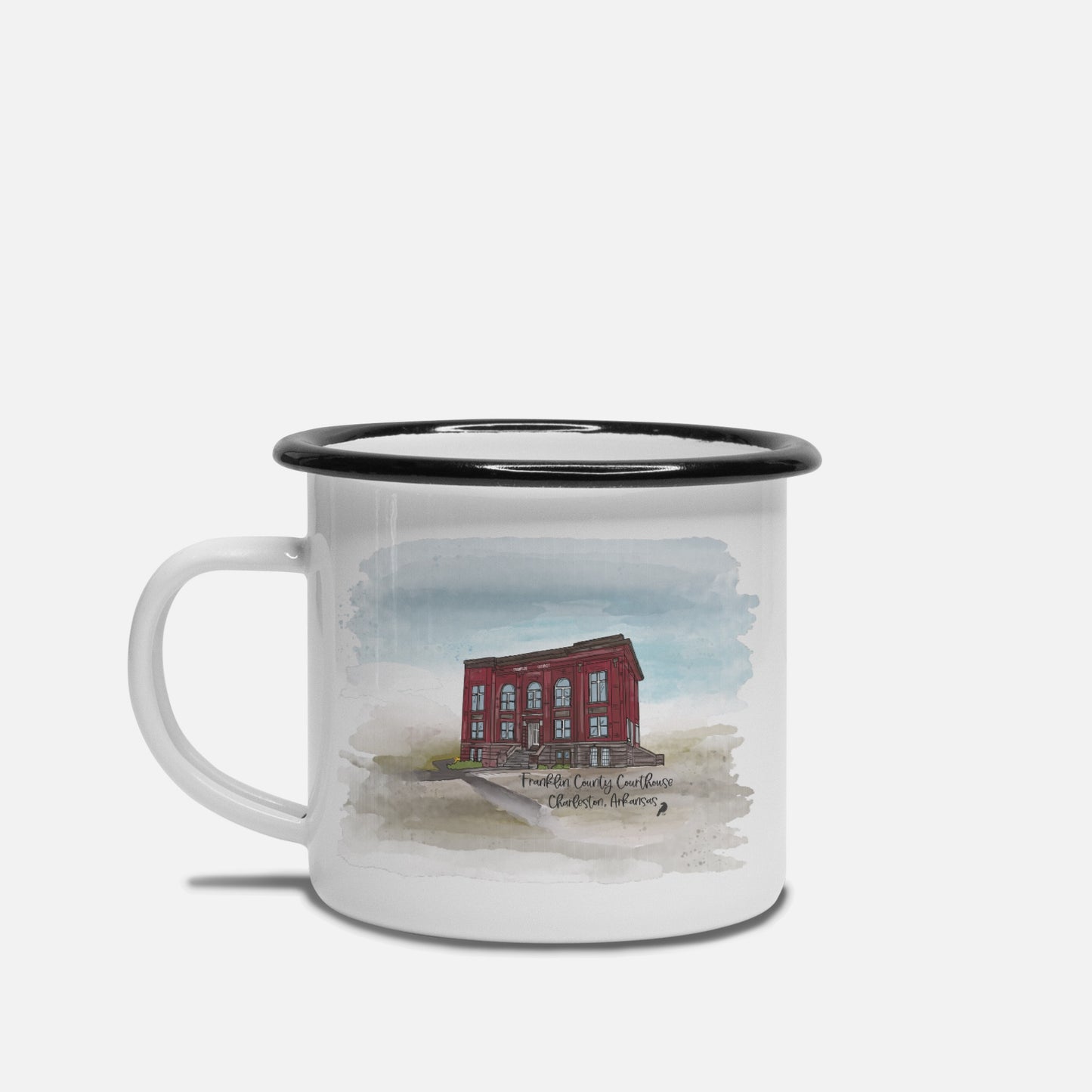 Franklin Co. Courthouse Camp Mug 10 oz. (Black Rim)